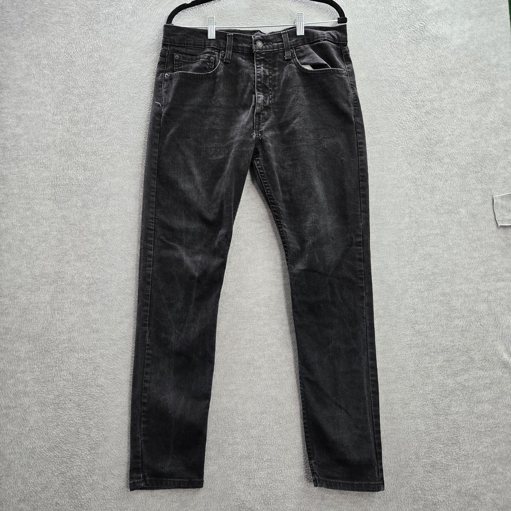 Levi's 512 Men Jeans 34X32 Black Denim Tapered 29" Inseam‎ Cotton Polyester